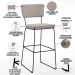 Kit 3 Banquetas Alta Para Cozinha Sala De Jantar Base em Aço Fixa Allana L02 Linho Bege - Lyam Decor