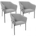 Kit 3 Cadeiras Para Sala de Jantar Estar Living Olívia L02 Bouclê Cinza - Lyam Decor
