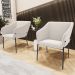 Kit 3 Cadeiras Para Sala de Jantar Estar Living Olívia L02 Bouclê Cru - Lyam Decor
