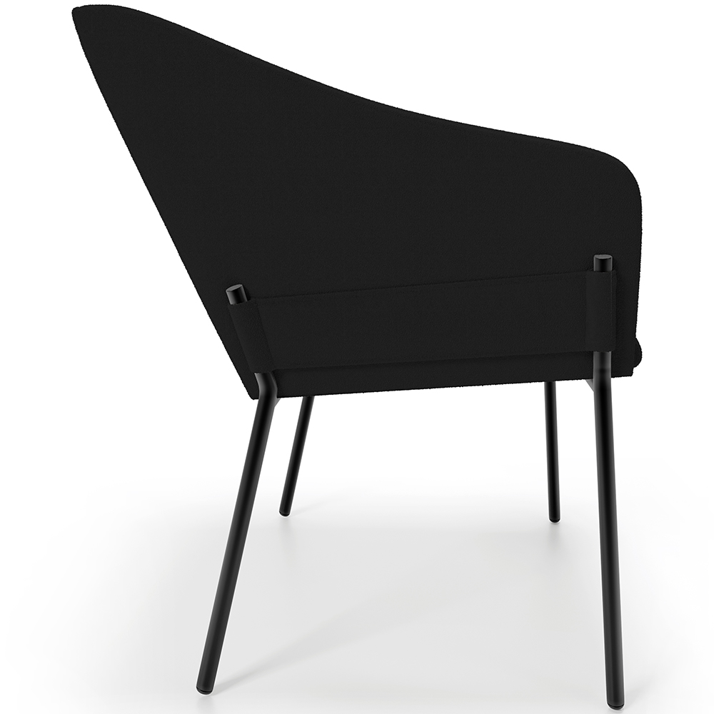 Kit 3 Cadeiras Para Sala de Jantar Estar Living Olívia L02 Bouclê Preto - Lyam Decor