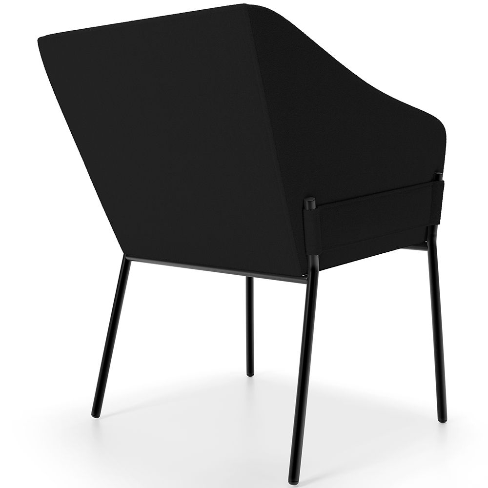 Kit 3 Cadeiras Para Sala de Jantar Estar Living Olívia L02 Bouclê Preto - Lyam Decor