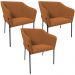 Kit 3 Cadeiras Para Sala de Jantar Estar Living Olívia L02 Bouclê Terracota - Lyam Decor