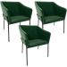 Kit 3 Cadeiras Para Sala de Jantar Estar Living Olívia L02 Couríssimo Verde - Lyam Decor