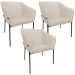 Kit 3 Cadeiras Para Sala de Jantar Estar Living Olívia L02 Linho Bege - Lyam Decor