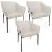 Kit 3 Cadeiras Para Sala de Jantar Estar Living Olívia L02 Linho Cru - Lyam Decor