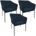 Kit 3 Cadeiras Para Sala de Jantar Estar Living Olívia L02 Suede Azul - Lyam Decor