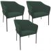 Kit 3 Cadeiras Para Sala de Jantar Estar Living Olívia L02 Suede Verde - Lyam Decor