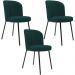 Kit 3 Cadeiras Sala de Jantar Estofada Gavi L02 Bouclê Verde - Lyam Decor