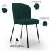 Kit 3 Cadeiras Sala de Jantar Estofada Gavi L02 Bouclê Verde - Lyam Decor