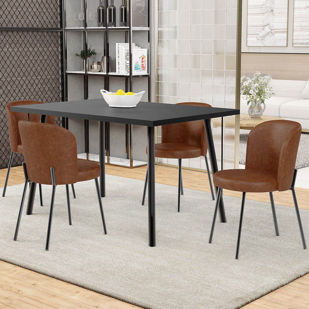 Kit 3 Cadeiras Sala de Jantar Estofada Gavi L02 Couríssimo Marrom - Lyam Decor
