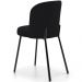 Kit 3 Cadeiras Sala de Jantar Estofada Gavi L02 Suede Preto - Lyam Decor