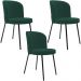 Kit 3 Cadeiras Sala de Jantar Estofada Gavi L02 Suede Verde Musgo - Lyam Decor