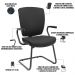 Kit 3 Cadeiras de Escritório Fixa Executiva Office Preto Slim Alta Flexi P03 Poliéster Preto - Lyam