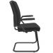 Kit 3 Cadeiras de Escritório Fixa Executiva Office Preto Slim Alta Flexi P03 Poliéster Preto - Lyam