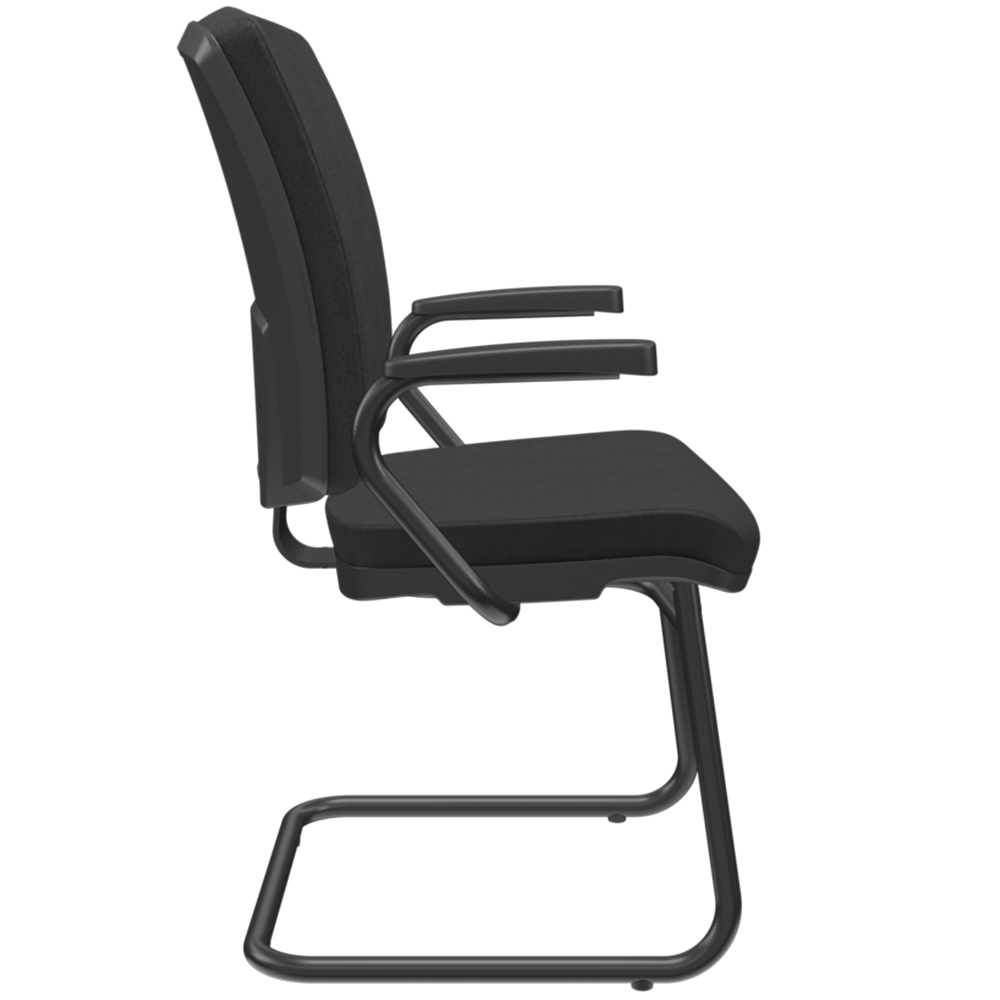 Kit 3 Cadeiras de Escritório Fixa Executiva Office Preto Slim Alta Flexi P03 Poliéster Preto - Lyam