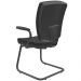 Kit 3 Cadeiras de Escritório Fixa Executiva Office Preto Slim Alta Flexi P03 Poliéster Preto - Lyam