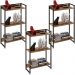 Kit 3 Estantes Multiuso Escritório Industrial 3 Prateleiras Areta 104x60cm C01 Nogal - Lyam Decor
