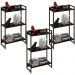 Kit 3 Estantes Multiuso Escritório Industrial 3 Prateleiras Areta 104x60cm C01 Onix - Lyam Decor
