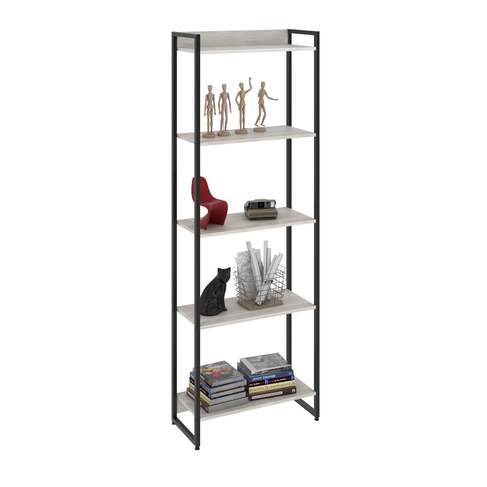 Kit 3 Estantes Multiuso Escritório Industrial 5 Prateleiras Areta 186x60cm C01 Snow - Lyam Decor