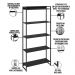 Kit 3 Estantes Multiuso Escritório Industrial 5 Prateleiras Areta 186x80cm C01 Onix - Lyam Decor