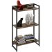 Kit 3 Estantes Multiuso Industrial 3 Prateleiras Areta 104x60cm C01 Carvalho Dark - Lyam Decor
