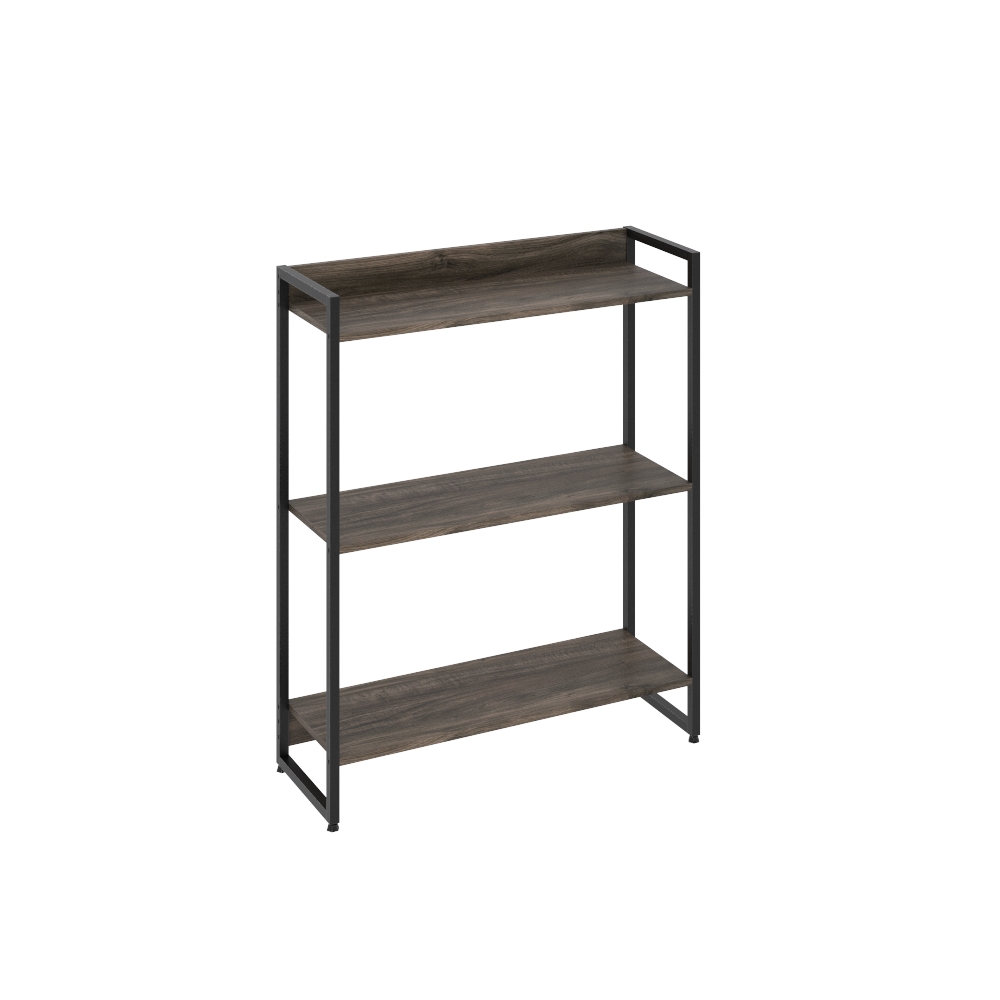 Kit 3 Estantes Multiuso Industrial 3 Prateleiras Areta 104x80cm C01 Carvalho Dark - Lyam Decor