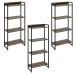 Kit 3 Estantes Multiuso Industrial 4 Prateleiras Areta 145x60cm C01 Carvalho Dark - Lyam Decor