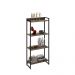 Kit 3 Estantes Multiuso Industrial 4 Prateleiras Areta 145x60cm C01 Carvalho Dark - Lyam Decor