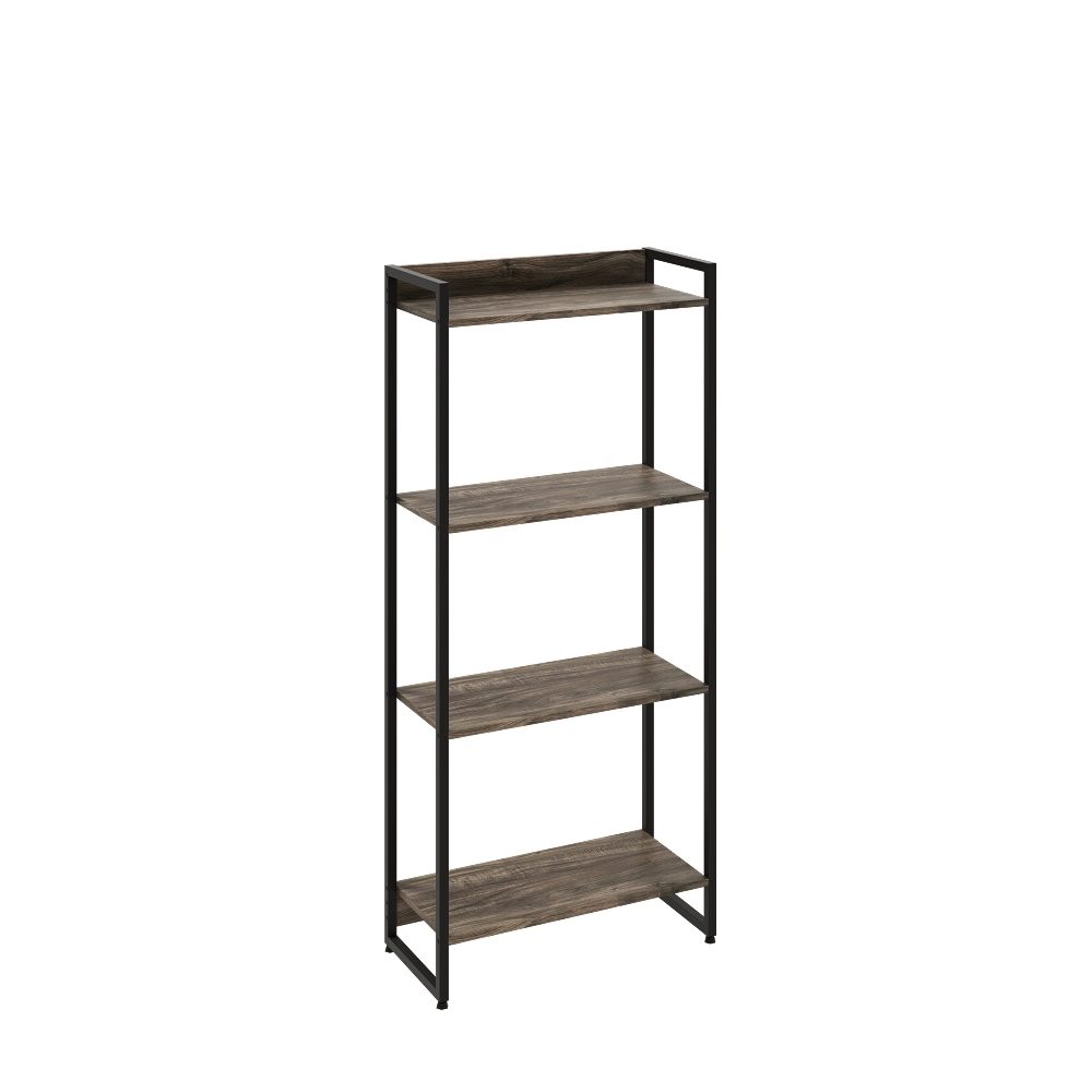 Kit 3 Estantes Multiuso Industrial 4 Prateleiras Areta 145x60cm C01 Carvalho Dark - Lyam Decor