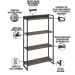 Kit 3 Estantes Multiuso Industrial 4 Prateleiras Areta 145x80cm C01 Carvalho Dark - Lyam Decor