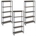 Kit 3 Estantes Multiuso Industrial 5 Prateleiras Areta 186x80cm C01 Carvalho Dark - Lyam Decor