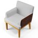 Kit 3 Poltronas Decorativa Para Sala De Estar Beatriz W01 Linho Cinza Couríssimo Marrom - Lyam Decor