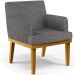 Kit 3 Poltronas Decorativas Para Sala De Estar Base Mel Beatriz W01 Linho Cinza Escuro - Lyam Decor