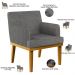 Kit 3 Poltronas Decorativas Para Sala De Estar Base Mel Beatriz W01 Linho Cinza Escuro - Lyam Decor