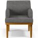 Kit 3 Poltronas Decorativas Para Sala De Estar Base Mel Beatriz W01 Linho Cinza Escuro - Lyam Decor
