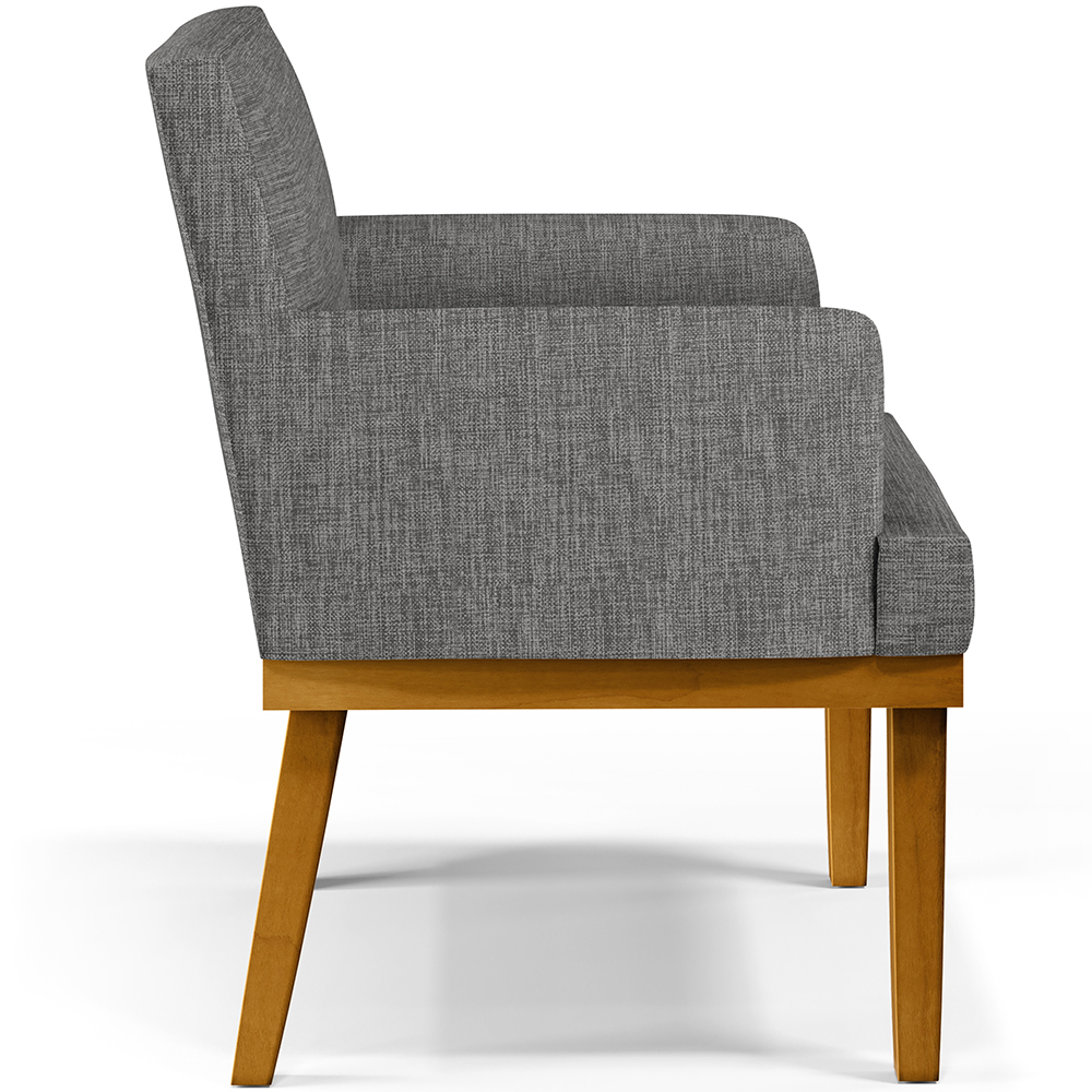 Kit 3 Poltronas Decorativas Para Sala De Estar Base Mel Beatriz W01 Linho Cinza Escuro - Lyam Decor