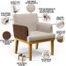 Kit 3 Poltronas Decorativas Para Sala De Estar Beatriz W01 Linho Cru Couríssimo Marrom - Lyam Decor