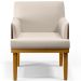 Kit 3 Poltronas Decorativas Para Sala De Estar Beatriz W01 Linho Cru Couríssimo Marrom - Lyam Decor