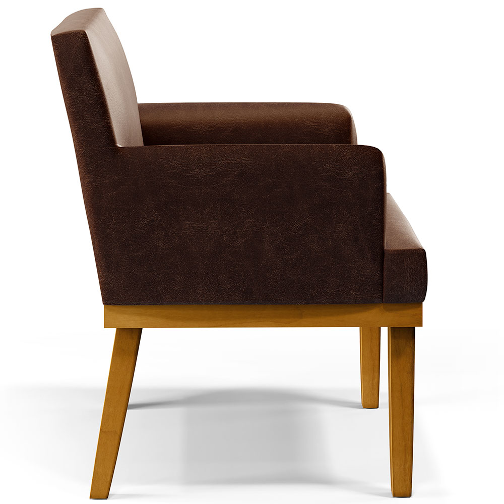 Kit 3 Poltronas Decorativas Para Sala De Estar E Recepção Beatriz W01 Couríssimo Marrom - Lyam Decor