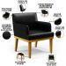 Kit 3 Poltronas Decorativas Para Sala De Estar E Recepção Beatriz W01 Couríssimo Preto - Lyam Decor