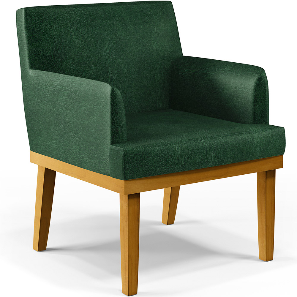 Kit 3 Poltronas Decorativas Para Sala De Estar E Recepção Beatriz W01 Facto Verde Musgo - Lyam Decor
