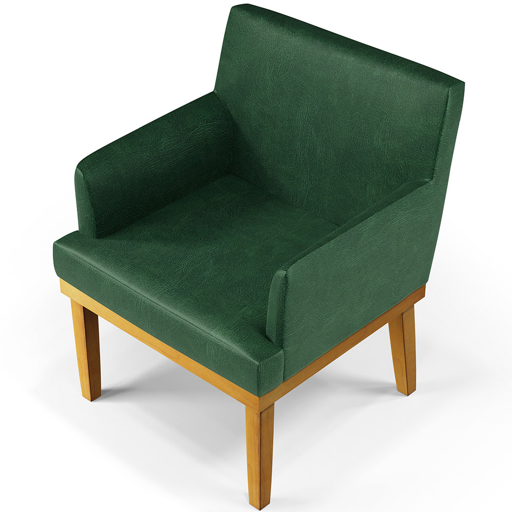 Kit 3 Poltronas Decorativas Para Sala De Estar E Recepção Beatriz W01 Facto Verde Musgo - Lyam Decor