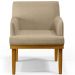 Kit 3 Poltronas Decorativas Para Sala de Estar e Recepção Beatriz W01 Linho Bege Escuro - Lyam Decor