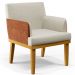 Kit 3 Poltronas Decorativas Sala De Estar Beatriz W01 Linho Champagne Couríssimo Camel - Lyam Decor