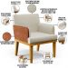 Kit 3 Poltronas Decorativas Sala De Estar Beatriz W01 Linho Champagne Couríssimo Camel - Lyam Decor