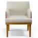 Kit 3 Poltronas Decorativas Sala De Estar Beatriz W01 Linho Champagne Couríssimo Camel - Lyam Decor