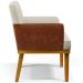 Kit 3 Poltronas Decorativas Sala De Estar Beatriz W01 Linho Champagne Couríssimo Camel - Lyam Decor