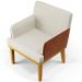 Kit 3 Poltronas Decorativas Sala De Estar Beatriz W01 Linho Champagne Couríssimo Camel - Lyam Decor