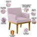 Kit 3 Poltronas Decorativas Sala De Estar E Recepção Base Mel Beatriz W01 Bouclê Rosê - Lyam Decor