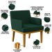 Kit 3 Poltronas Decorativas Sala De Estar E Recepção Base Mel Beatriz W01 Bouclê Verde - Lyam Decor